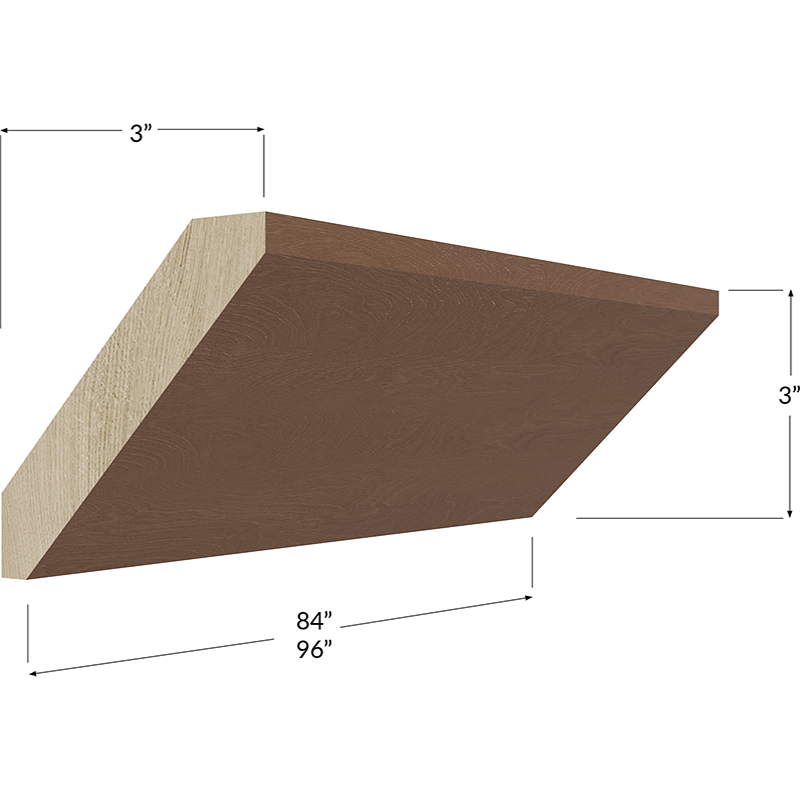 Blackwood Bourbon Shaker Large Angle Crown Moulding - 84W x 3H x 3D