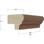 Blackwood Bourbon Shaker Traditional Light Rail Moulding - 84W x 1-1/8H x 1-1/2D