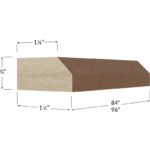 Blackwood Bourbon Shaker Shaker Light Rail Moulding - 96W x 1-1/2H x 3/4D
