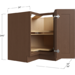 Blackwood Bourbon Shaker Base Easy Reach Cabinet with Two Lazy Susan Trays - 33W x 34-1/2H x 24D - 1 Door, 1 Shelf