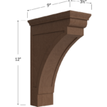 Blackwood Bourbon Shaker Modern Corbel - 3-1/2W x 12H x 9D