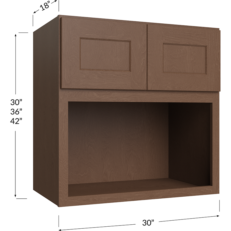 Blackwood Bourbon Shaker Microwave Wall Cabinet - 30W x 42H x 18D