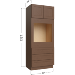 Blackwood Bourbon Shaker Universal Oven Cabinet - 33W x 84H x 24D - 2 Doors- 3 Drawers (Oven Opening: 26-1/2W x 24-3/8H x 22-3/4D) - Oven Opening Can be modified to accomodate larger Oven unit or a double oven by removing the Drawers and cutting the frame