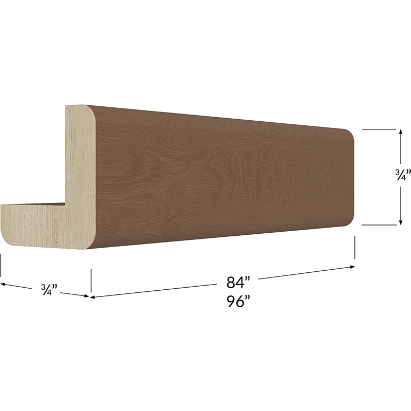Blackwood Bourbon Shaker Outside Corner Moulding - 96W x 3/4H x 3/4D