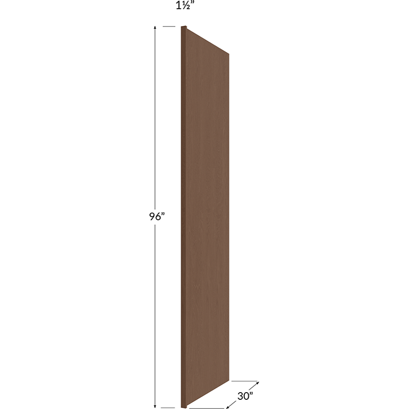 Blackwood Bourbon Shaker Refrigerator End Panel - 1-1/2W x 96H x 30D (Panel Width 1/2")