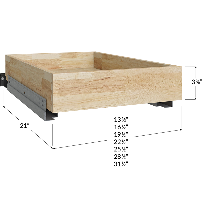 Blackwood Bourbon Shaker 21" Roll Out Shelf - 16-1/2W x 3-3/8H x 21D