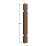 Blackwood Bourbon Shaker Square Decorative Leg - 3W x 34-1/2H x 3D