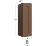 Blackwood Bourbon Shaker Wall Cabinet - 12W x 30H x 12D - 1 Door, 2 Shelves