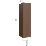 Blackwood Bourbon Shaker Wall Cabinet - 12W x 36H x 12D - 1 Door, 2 Shelves