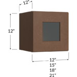 Blackwood Bourbon Shaker Stacker Wall Glass Door Cabinet with Finished Interior - 12W x 12H x 12D - 1 Door