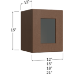 Blackwood Bourbon Shaker Stacker Wall Glass Door Cabinet with Finished Interior - 12W x 15H x 12D - 1 Door