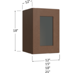 Blackwood Bourbon Shaker Stacker Wall Glass Door Cabinet with Finished Interior - 12W x 18H x 12D - 1 Door