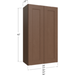 Blackwood Bourbon Shaker Wall Cabinet - 24W x 42H x 12D - 2 Door, 3 Shelves