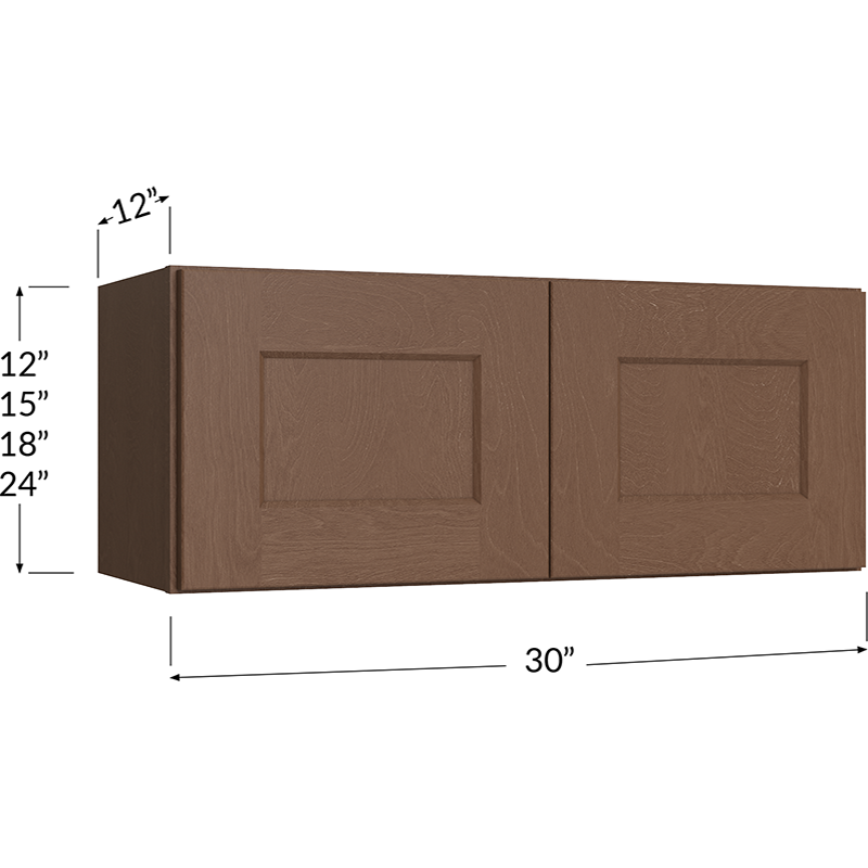 Blackwood Bourbon Shaker Bridge Cabinet - 30W x 24H x 12D - 2 Doors, 1 Shelf