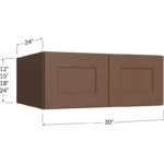 Blackwood Bourbon Shaker Wall Refrigerator Cabinet - 30W x 12H x 24D - 2 Doors