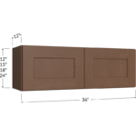 Blackwood Bourbon Shaker Bridge Cabinet - 36W x 12H x 12D - 2 Doors