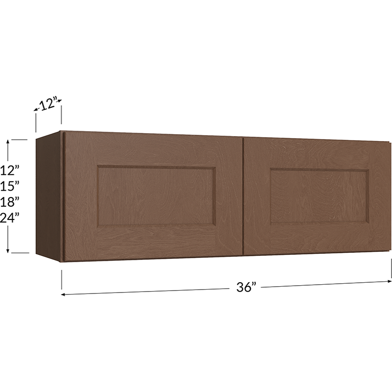 Blackwood Bourbon Shaker Bridge Cabinet - 36W x 18H x 12D - 2 Doors
