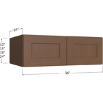 Blackwood Bourbon Shaker Wall Refrigerator Cabinet - 36W x 12H x 24D - 2 Doors
