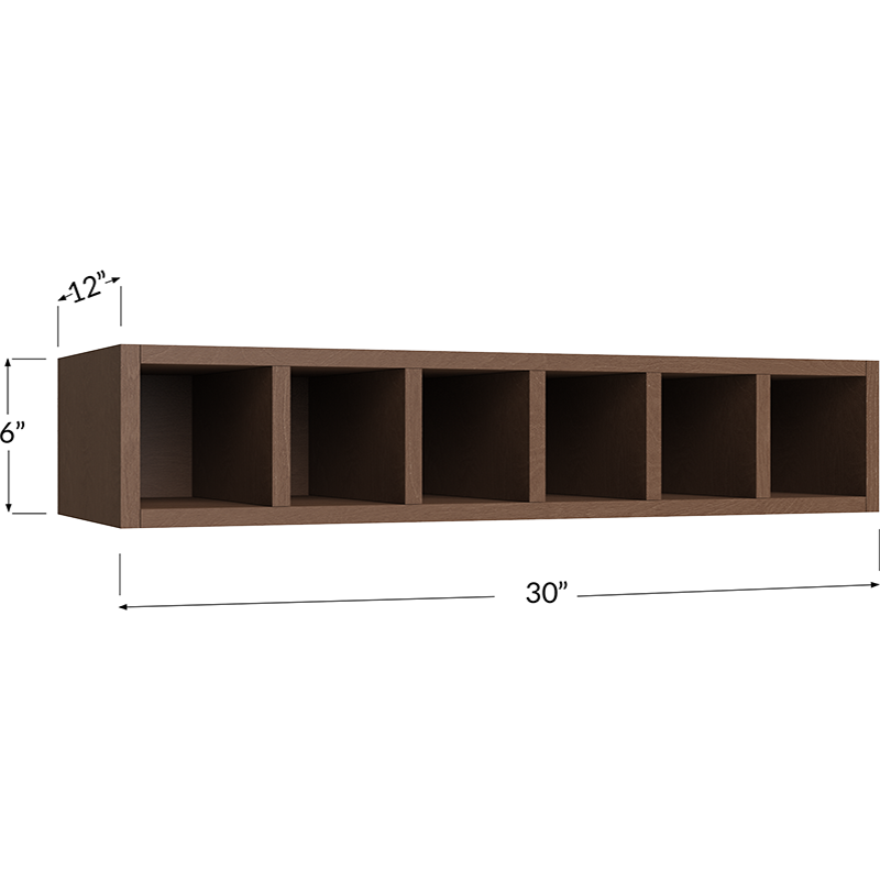 Blackwood Bourbon Shaker Wall Wine Cubby - 30W x 6H x 12D