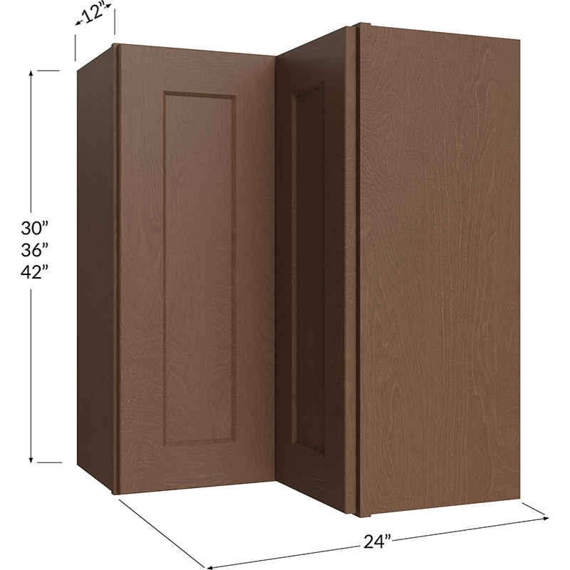 Blackwood Bourbon Shaker Wall Easy Reach Cabinet - 24W x 42H x 12D - 1 Door, 3 Shelves