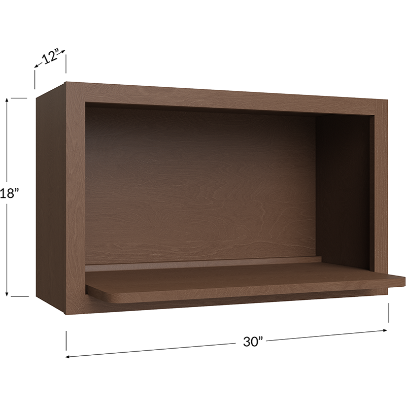 Blackwood Bourbon Shaker Wall Microwave Cabinet Kit - 30W x 18H x 12D