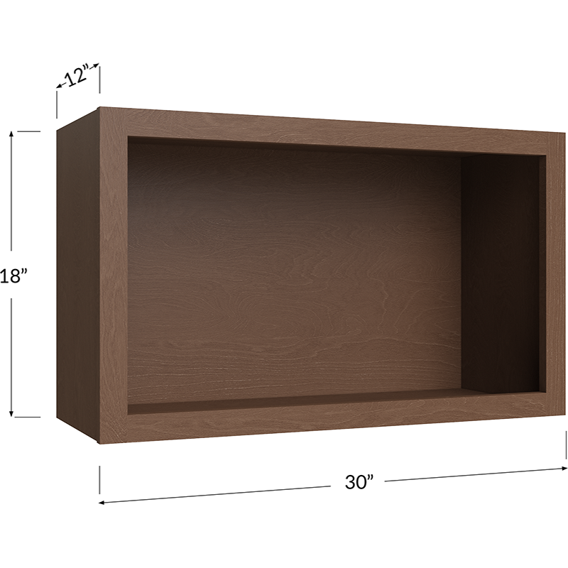 Blackwood Bourbon Shaker Wall Open Cabinet - 30W x 18H x 12D