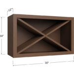 Blackwood Bourbon Shaker Wine X Rack Wall Cabinet Kit - 30W x 18H x 12D
