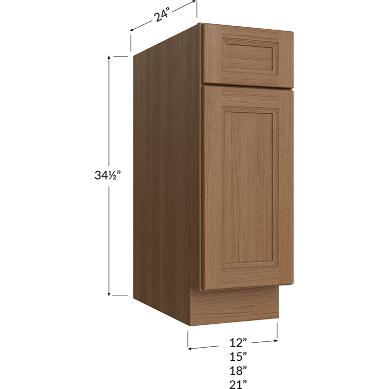 Blackwood Canyon Oak Base Cabinet - 21W x 34-1/2H x 24D - 1 Door, 1 Drawer, 1 Shelf