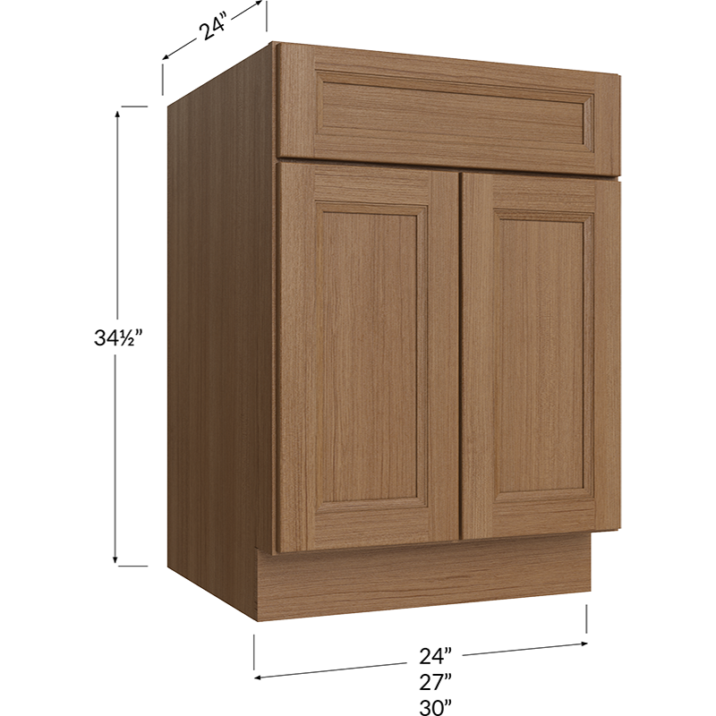Blackwood Canyon Oak Base Cabinet - 30W x 34-1/2H x 24D - 2 Doors, 1 Drawer, 1 Shelf