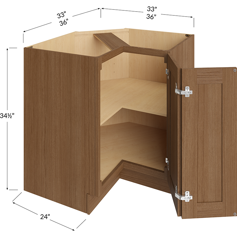 Blackwood Canyon Oak Base Easy Reach Cabinet - 33W x 34-1/2H x 24D - 1 Door, 1 Shelf