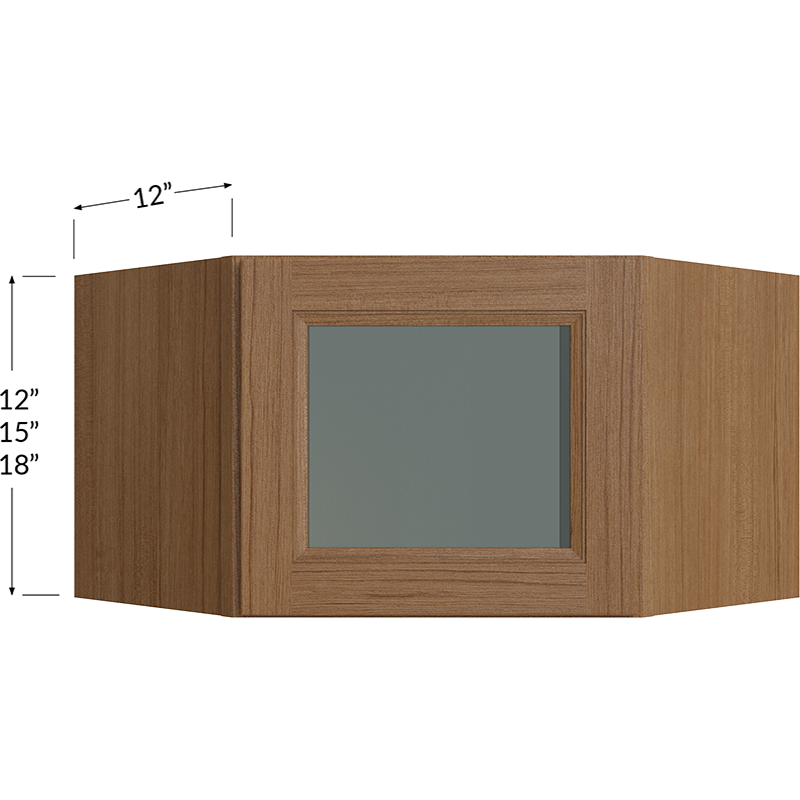 Blackwood Canyon Oak Stacker Wall Glass Door Cabinet with Finished Interior - 24W x 18H x 12D - 1 Door