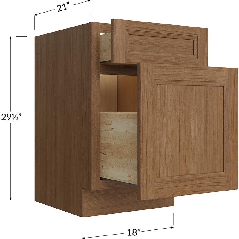 Blackwood Canyon Oak Two Drawer File Base Cabinet - 18W x 29-1/2H x 21D - 2 drawers