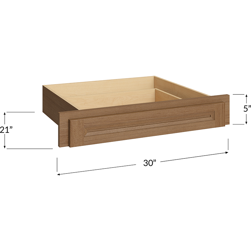 Blackwood Canyon Oak Desk Knee Drawer - 30W x 5H x 21D (Trimmable to 27W)