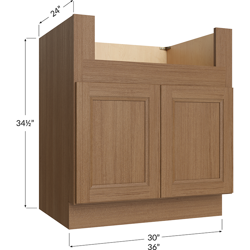 Blackwood Canyon Oak Farm Sink Base Cabinet - 30W x 34-1/2H x 24D - 2 Doors