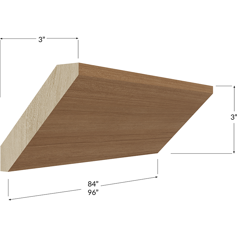 Blackwood Canyon Oak Large Angle Crown Moulding - 84W x 3H x 3D
