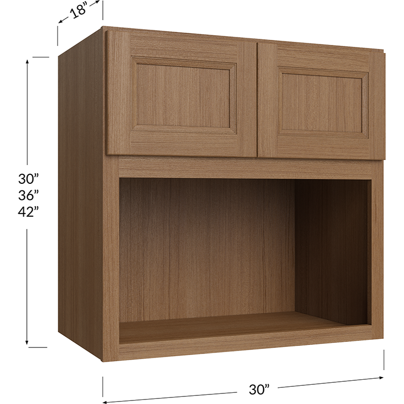 Blackwood Canyon Oak Microwave Wall Cabinet - 30W x 42H x 18D