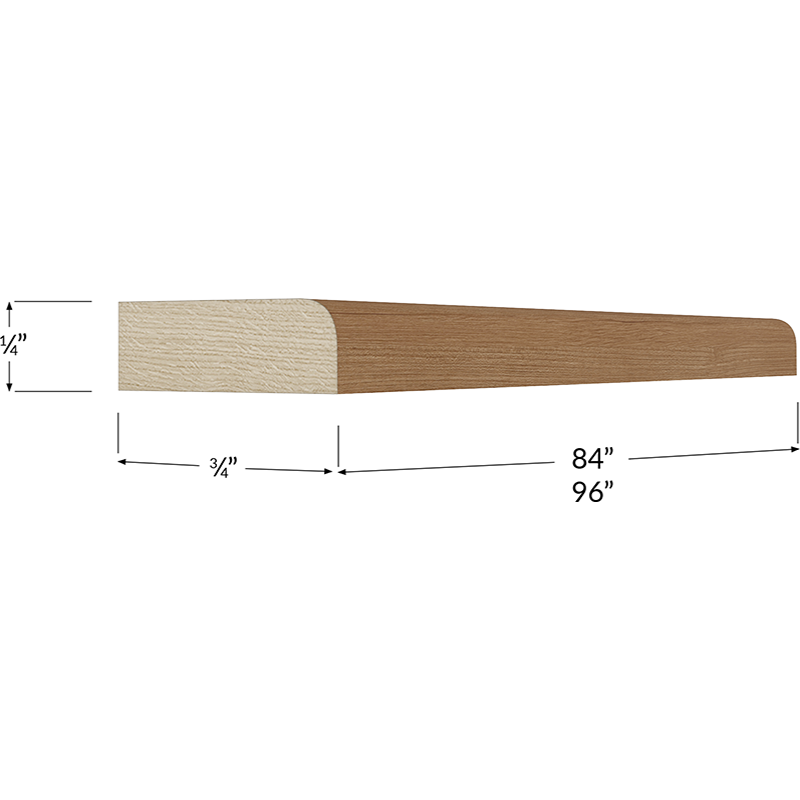 Blackwood Canyon Oak Scribe Moulding - 96W x 3/4H x 1/4D