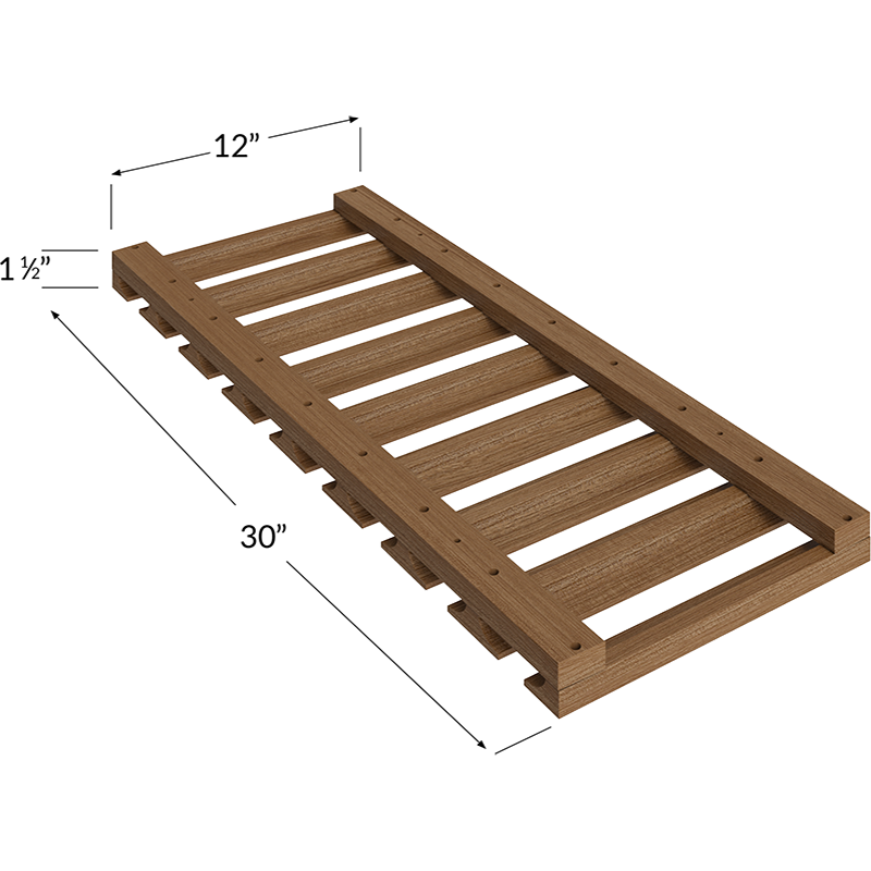 Blackwood Canyon Oak Stem Wine Glass Holder - 30W x 1-1/2H x 12D
