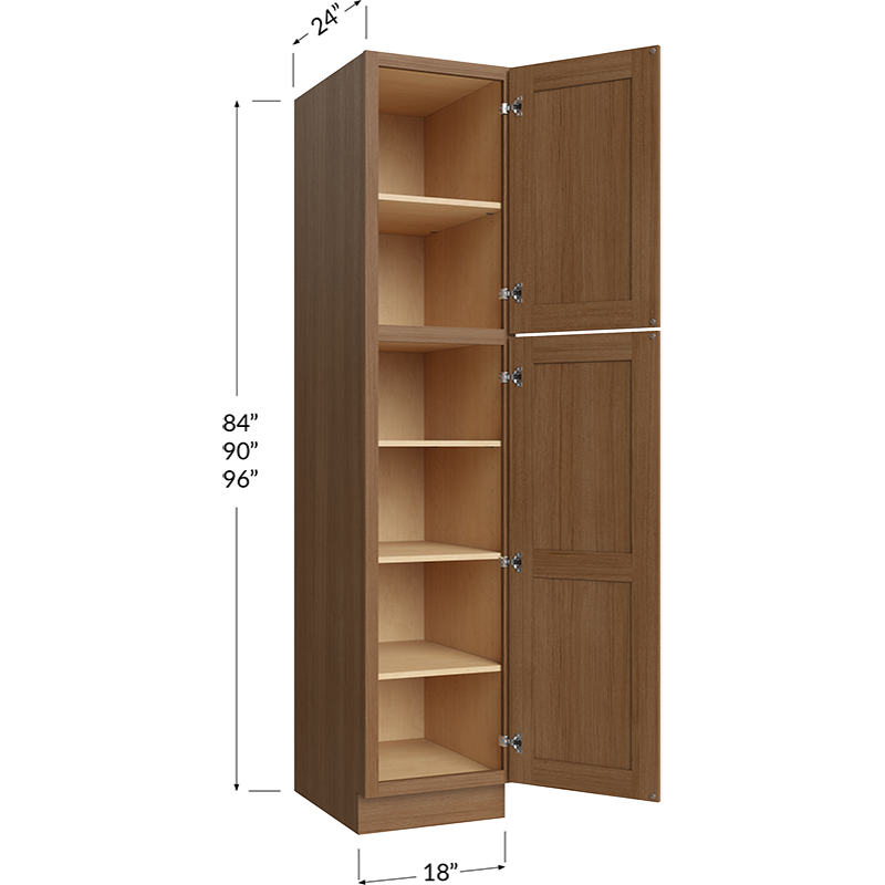 Blackwood Canyon Oak Utility Cabinet - 18W x 90H x 24D - 2 Doors, 5 Shelves