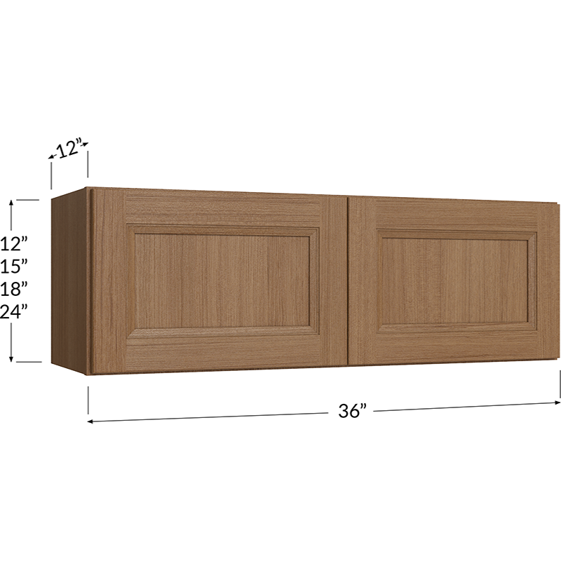 Blackwood Canyon Oak Bridge Cabinet - 36W x 12H x 12D - 2 Doors
