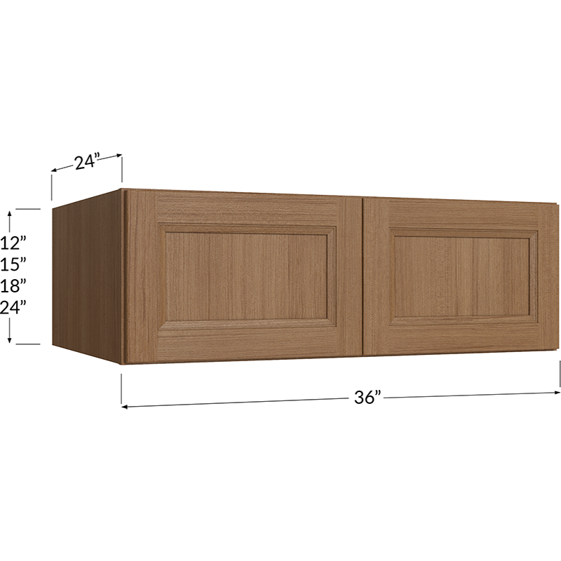 Blackwood Canyon Oak Wall Refrigerator Cabinet - 36W x 12H x 24D - 2 Doors