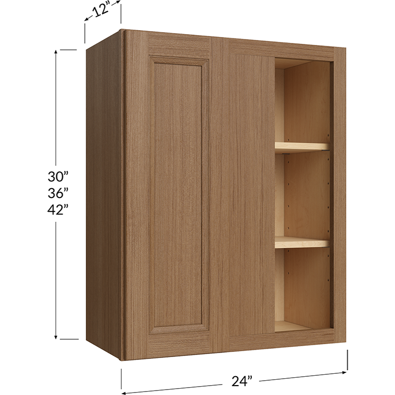 Blackwood Canyon Oak Wall Blind Corner Cabinet - 24W x 36H x 12D - 1 Door, 2 Shelves