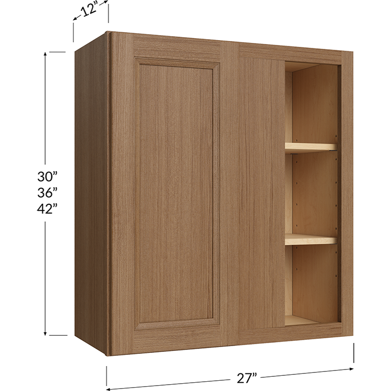 Blackwood Canyon Oak Wall Blind Corner Cabinet - 27W x 36H x 12D - 1 Door, 2 Shelves