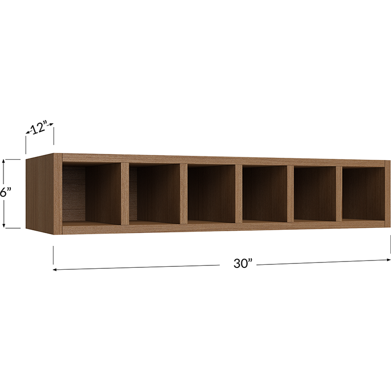 Blackwood Canyon Oak Wall Wine Cubby - 30W x 6H x 12D