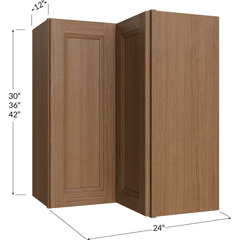 Blackwood Canyon Oak Wall Easy Reach Cabinet - 24W x 30H x 12D - 1 Door, 2 Shelves