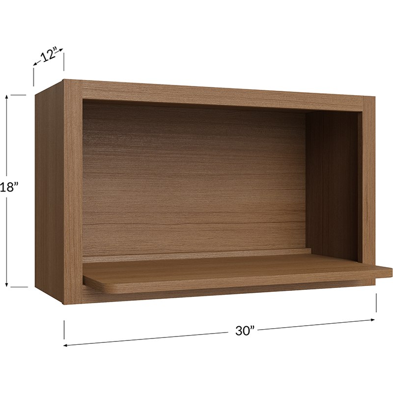 Blackwood Canyon Oak Wall Microwave Cabinet Kit - 30W x 18H x 12D