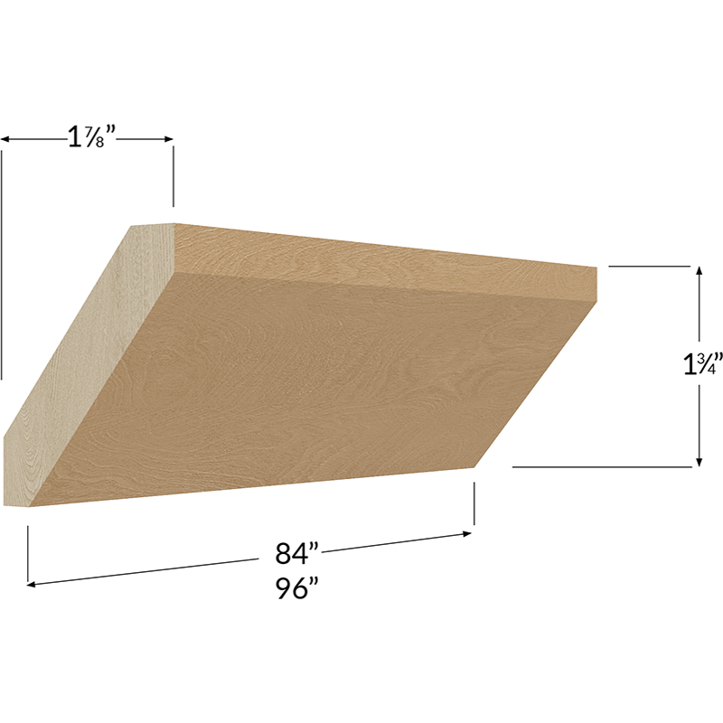 Angle Crown Moulding - 96W x 1-3/4H x 1-7/8D