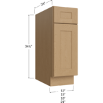 Base Cabinet - 12W x 34-1/2H x 24D - 1 Door, 1 Drawer, 1 Shelf