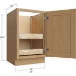 Full Height Door Two Rollout Shelf Base Cabinet - 18W x 34-1/2H x 24D - 1 Door, 2 Roll Out Shelf
