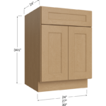 Base Cabinet - 24W x 34-1/2H x 24D - 2 Doors, 1 Drawer, 1 Shelf